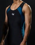 Singlet Titanium negro con azul