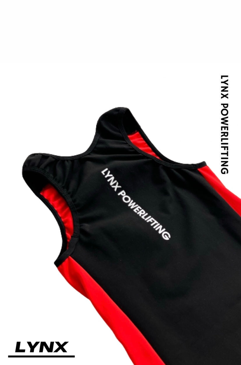 Singlet Titanium Negro con Rojo