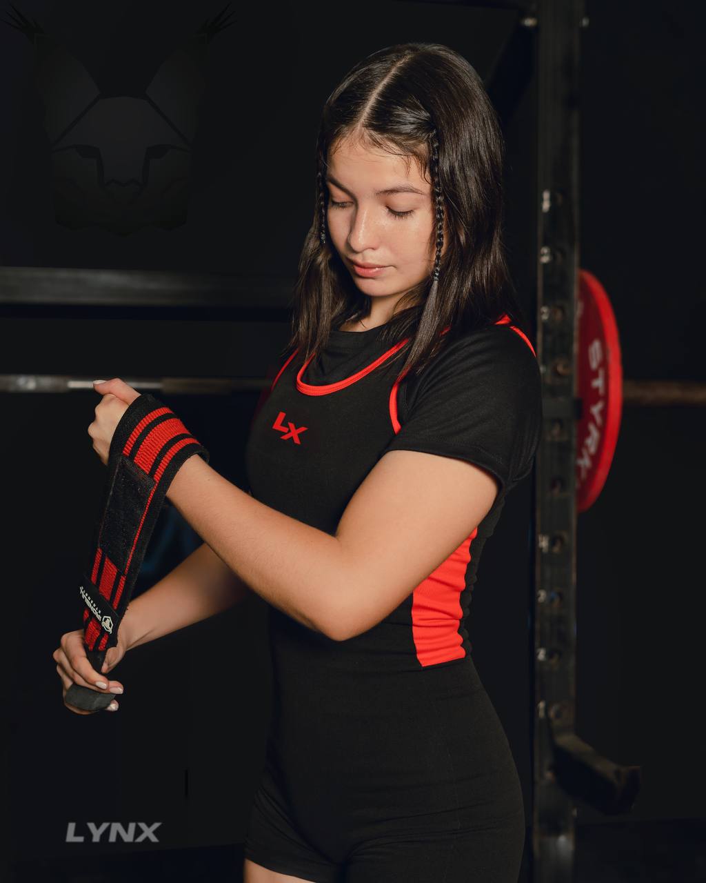 Singlet Power negro con rojo