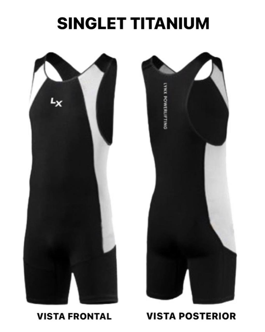 Singlet Titanium negro con blanco